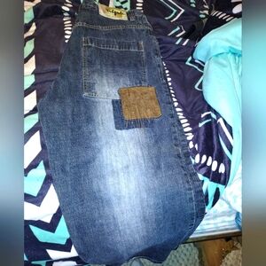 Vintage Mens Southpole Y2K Distressed Denim Black Jeans w/ factor suade patches